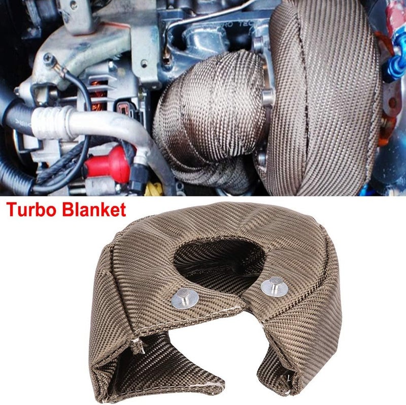 woobles Turbo Charger Cover, Titanium Turbo Blanket Heat Shield Cover Barrier Turbo Charger Cover Wrap With Fastener Springs for Turbochargers (T3) - Image 5